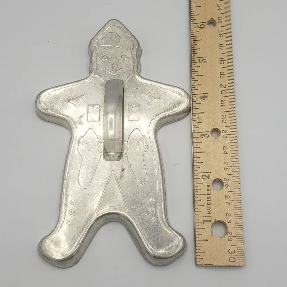 1950s‎ Aluminum Gingerbread Man Cookie Cutter With Handle Vintage